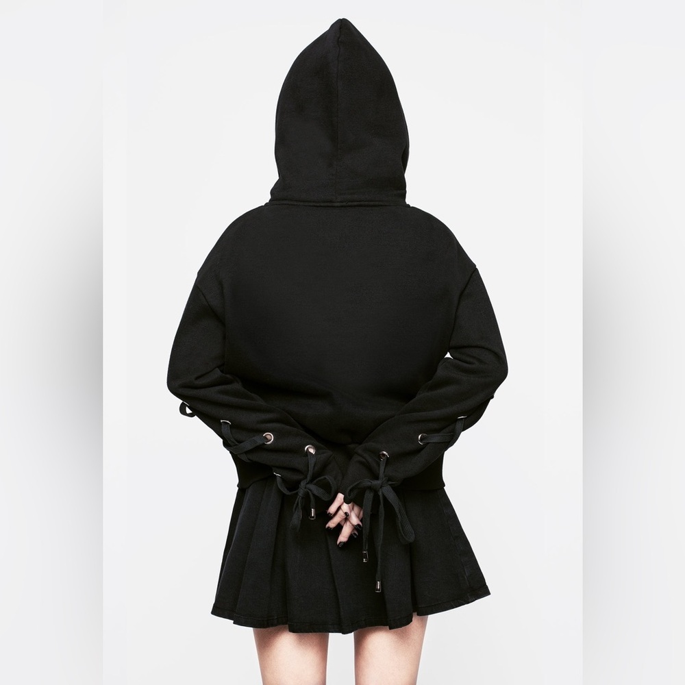 Disturbia Angitia Embroidered Crop Hoody US 2 / UK 6 - Picture 4 of 8